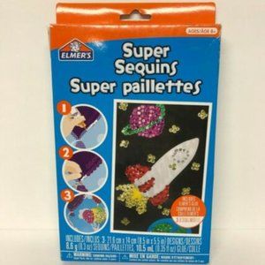 Sequins Elmer's Super Craft Art - Set Includes 3 21.6cm by 14cm Designs and Glue